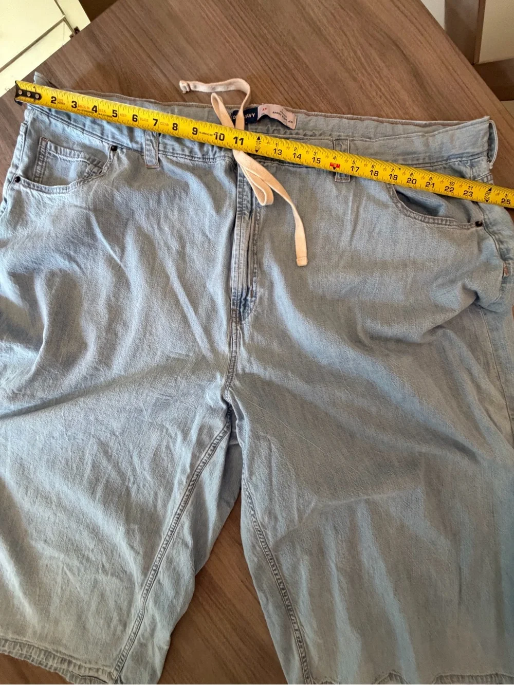 Old Navy Light Blue Denim Drawstring Bermudas